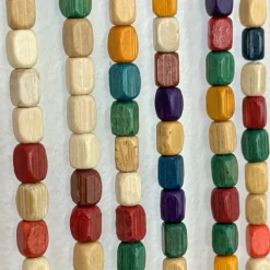 Rideau de porte en perles de bois carré
