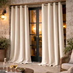 Rideau d'extérieur en tissu déperlant
