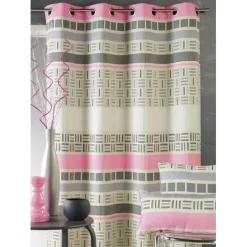 Rideau en jacquard design à rayures horizontales