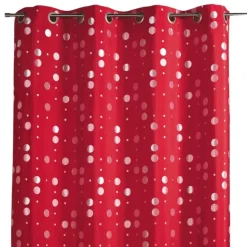 Rideau en jacquard froissé motifs de ronds