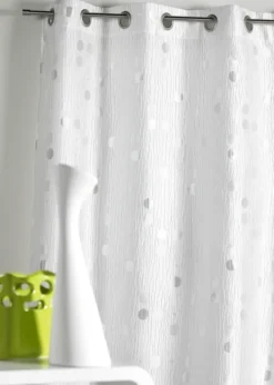 Rideau en jacquard froissé motifs de ronds