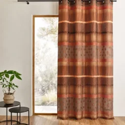 Rideau en jacquard à pois et rayures