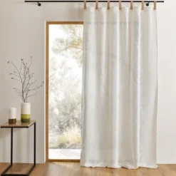 Rideau en tissu polylin à pattes en jute