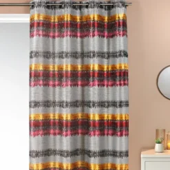 Rideau ethnique en jacquard à rayures horizontales