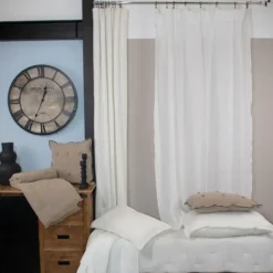 Rideau gaze de coton ajustable finition bourdon