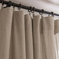 Rideau gaze de coton ajustable finition bourdon