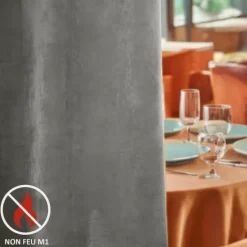 Rideau IgnifugéM1 en velours premium