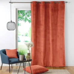 Rideau à œillets casual sauge velours côtelé uni