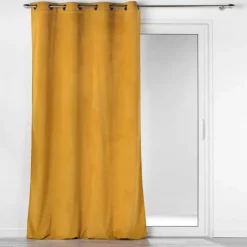 Rideau à œillets casual sauge velours côtelé uni