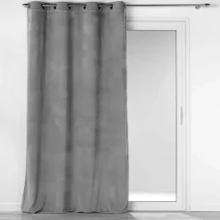 Rideau à œillets casual sauge velours côtelé uni