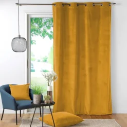 Rideau à œillets casual sauge velours côtelé uni