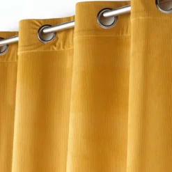 Rideau à œillets casual sauge velours côtelé uni