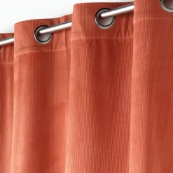 Rideau à œillets casual sauge velours côtelé uni