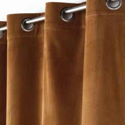 Rideau à œillets casual sauge velours côtelé uni