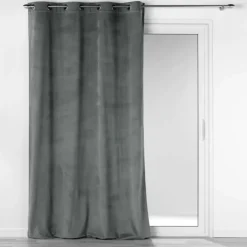 Rideau à œillets casual sauge velours côtelé uni