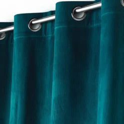 Rideau à œillets casual sauge velours côtelé uni