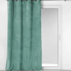 Rideau à œillets casual sauge velours côtelé uni