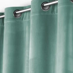 Rideau à œillets casual sauge velours côtelé uni