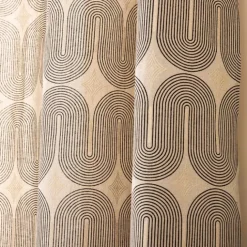 Rideau à œillets en polycoton avec motif métallisé