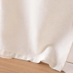 Rideau à œillets en poly-coton et jute avec bande structurée