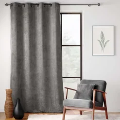 Rideau à œillets en velours chenille