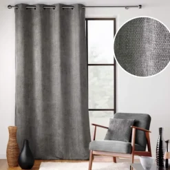 Rideau à œillets en velours chenille