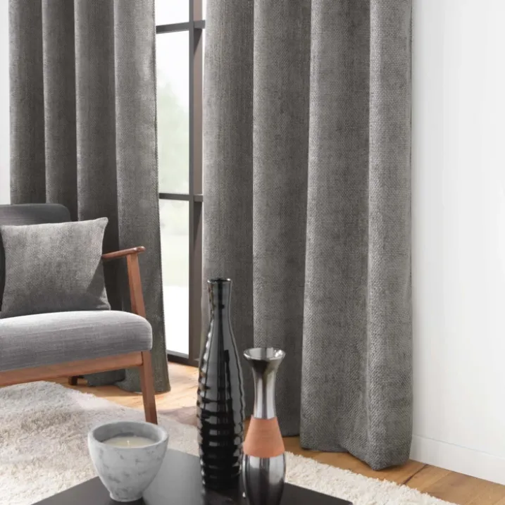 Rideau à œillets en velours chenille