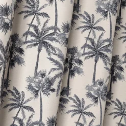 Rideau œillets motif palmier tamisant en tissu texturé