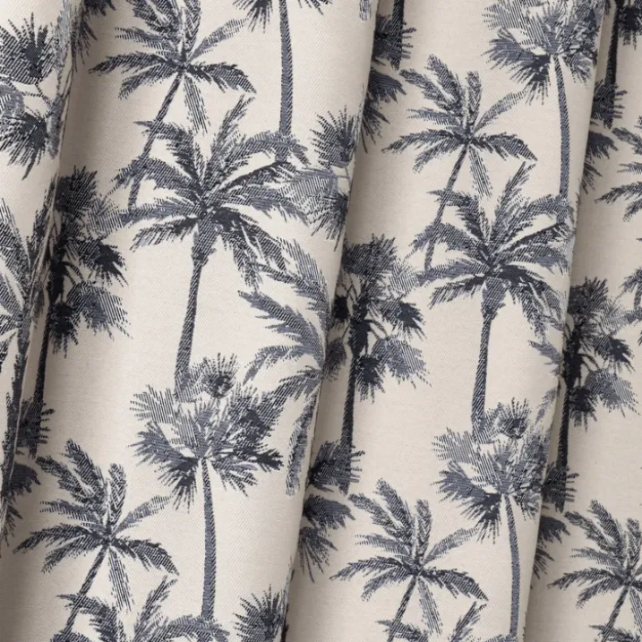 Rideau œillets motif palmier tamisant en tissu texturé