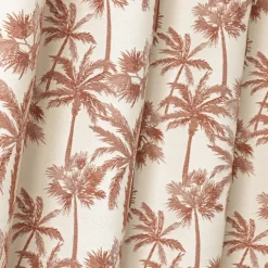 Rideau œillets motif palmier tamisant en tissu texturé