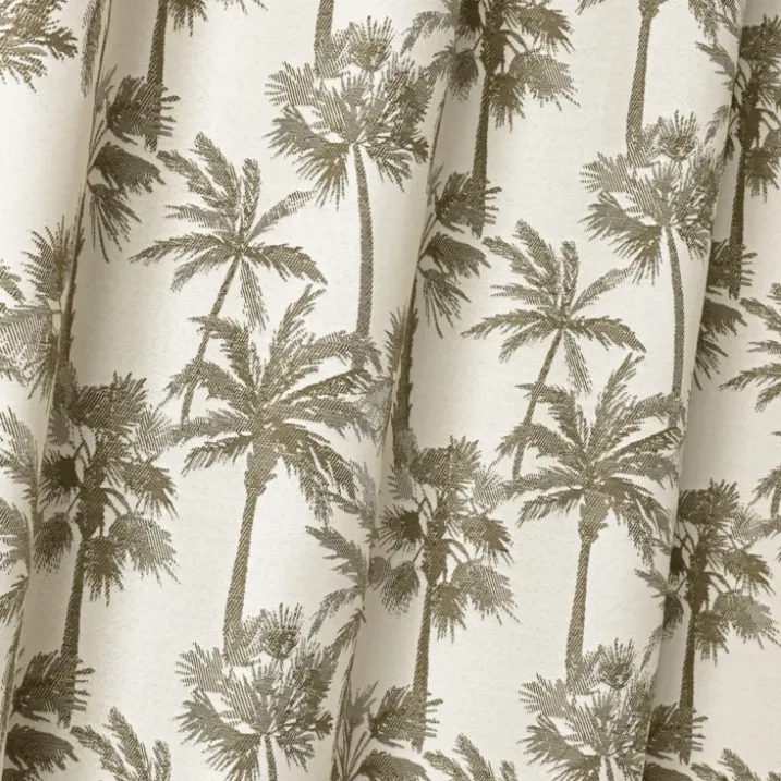 Rideau œillets motif palmier tamisant en tissu texturé