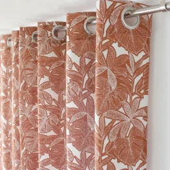 Rideau imprimé feuilles à oeillets