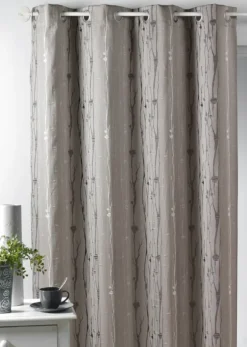 Rideau isolant en jacquard imprimé racine