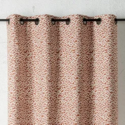 Rideau jacquard abstrait texturé à oeillets