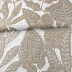 Rideau jacquard chenille à motif feuilles tamisant