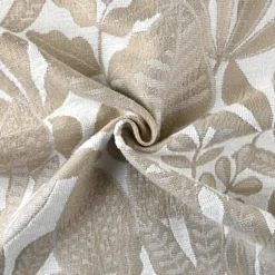 Rideau jacquard chenille à motif feuilles tamisant