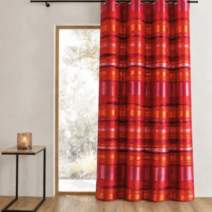 Rideau jacquard coloré rayé