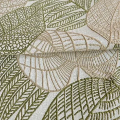 Rideau jacquard en poly-coton à motifs feuilles