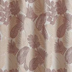 Rideau jacquard en poly-coton à motifs feuilles