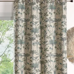 Rideau Jacquard exotique motif palmier