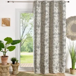 Rideau Jacquard exotique motif palmier
