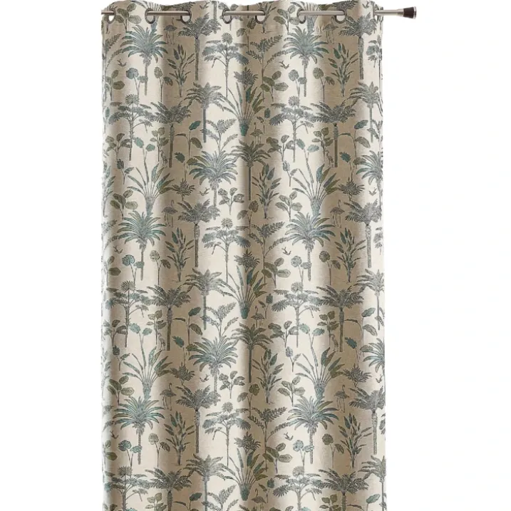 Rideau Jacquard exotique motif palmier