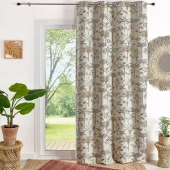 Rideau Jacquard exotique motif palmier