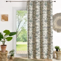 Rideau Jacquard exotique motif palmier
