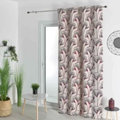 Rideau jacquard fleurs de gingko