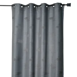 Rideau jacquard à formes géométriques et œillets