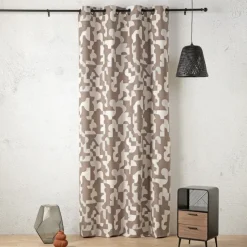 Rideau jacquard géométrique texturé rétro