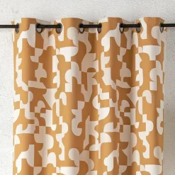 Rideau jacquard géométrique texturé rétro