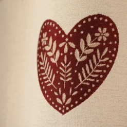 Rideau jacquard à œillets avec haut vichy et motifs cœurs