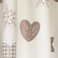 Rideau jacquard à œillets avec motif cœur